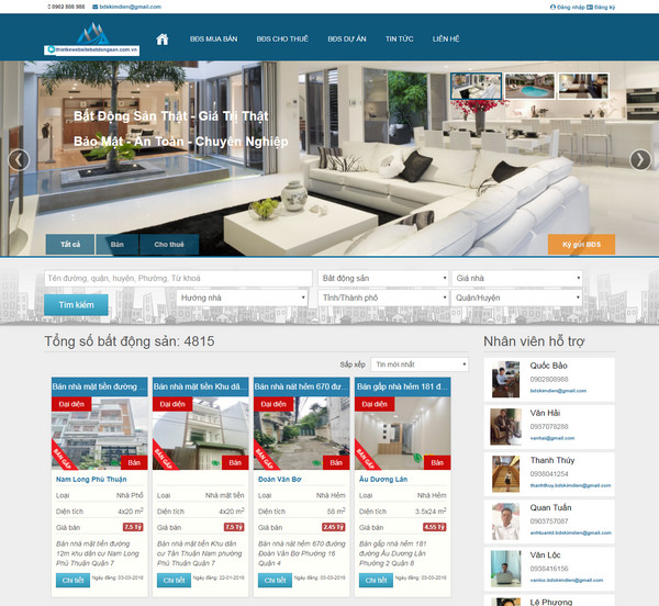 Công Ty thiết kế website bất động sản tại TP Hồ Chí Minh